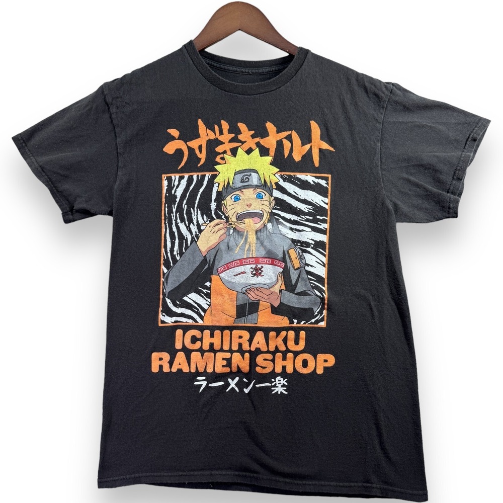 Naruto Shippuden Ichiraku Ramen Shop Mens Graphic T-Shirt Black Size M